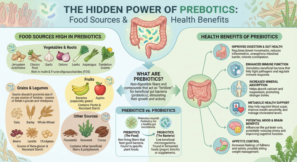 The Hidden Power of Prebiotics: Food Sources and Health Benefits